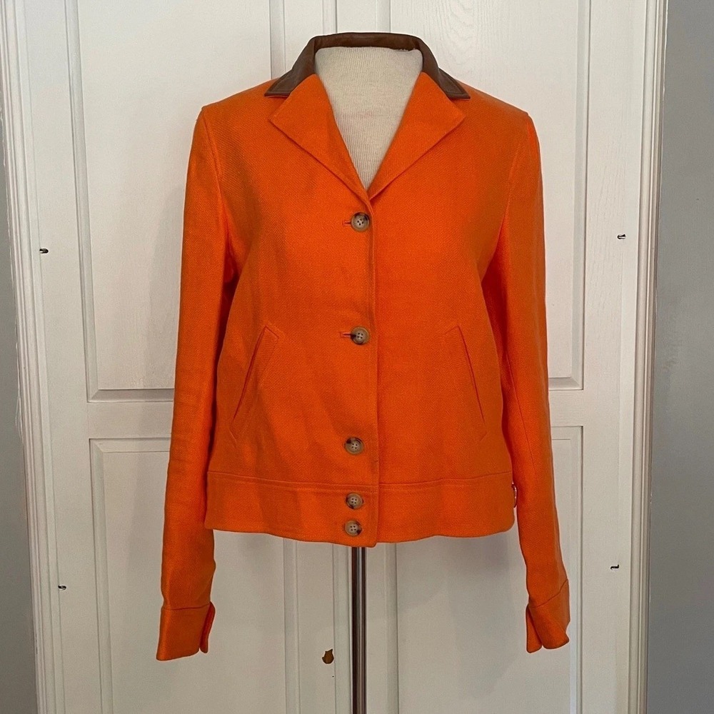Lauren Ralph Lauren Orange Blazer with Brown Collar